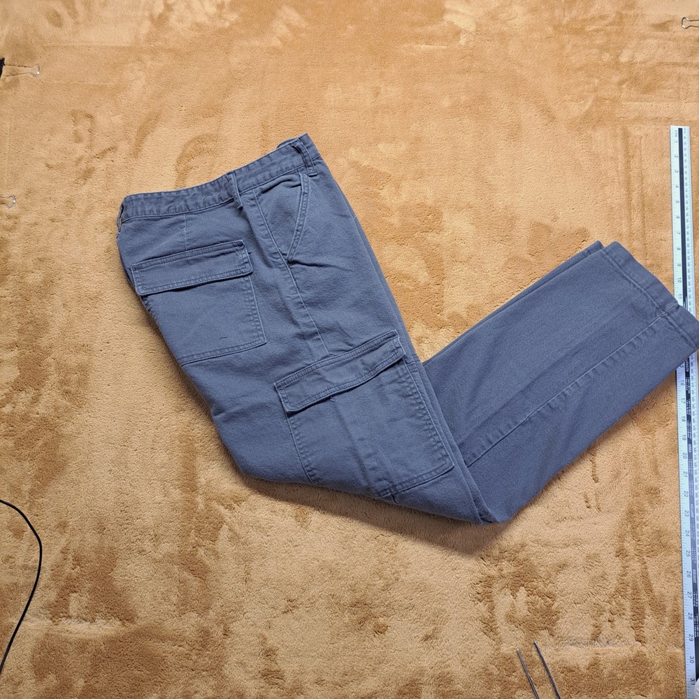 S.O.N.G. Cargo Pants Women 9/29 Slate Dark Gray Good Utility Straight Leg Cotton - Picture 11 of 12